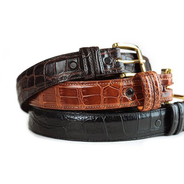 100% Alligator Leather Black Red Belt Gl Gold Buckle+ Gift H Buckle & Lv  Buckle - Belt - 32 - Golangel